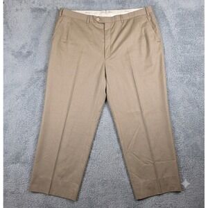Brioni Dress Pants Mens 42 Tan Khaki Wool Flat Front Straight Leg Made in Italy